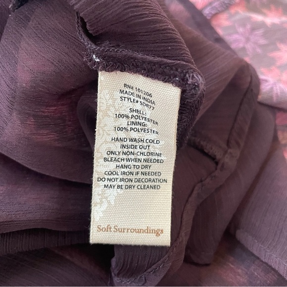 Soft Surroundings Women's Red Purple Boho Tassel Poncho Top Size 1X - Picture 9 of 9